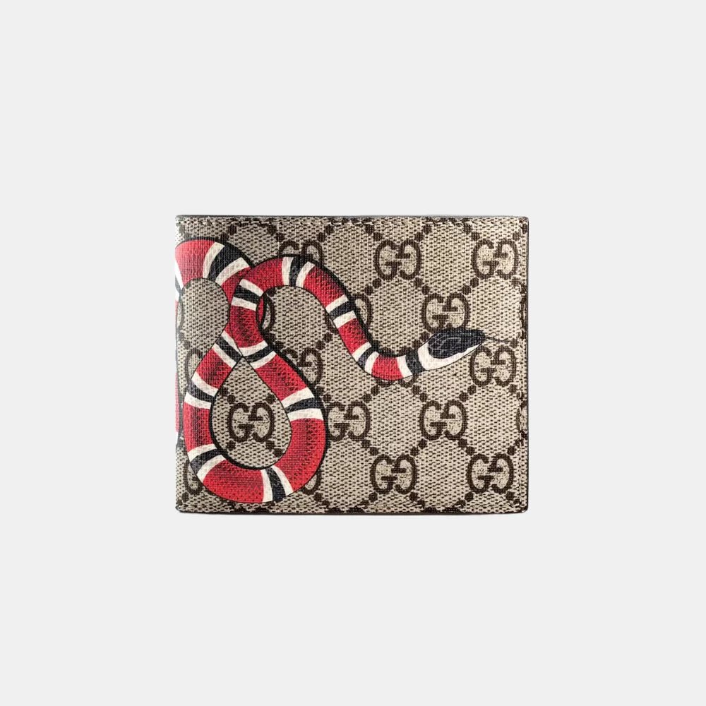 Gucci Kingsnake Print Bi - Fold Wallet in Beige - DIVA ONLINE STORE