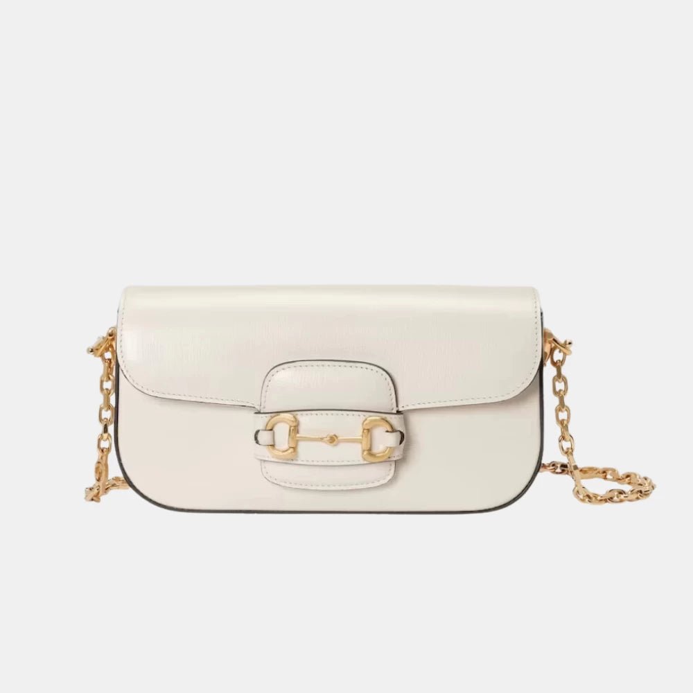 Gucci Horsebit 1955 Small Shoulder Bag (White) - DIVA ONLINE STORE
