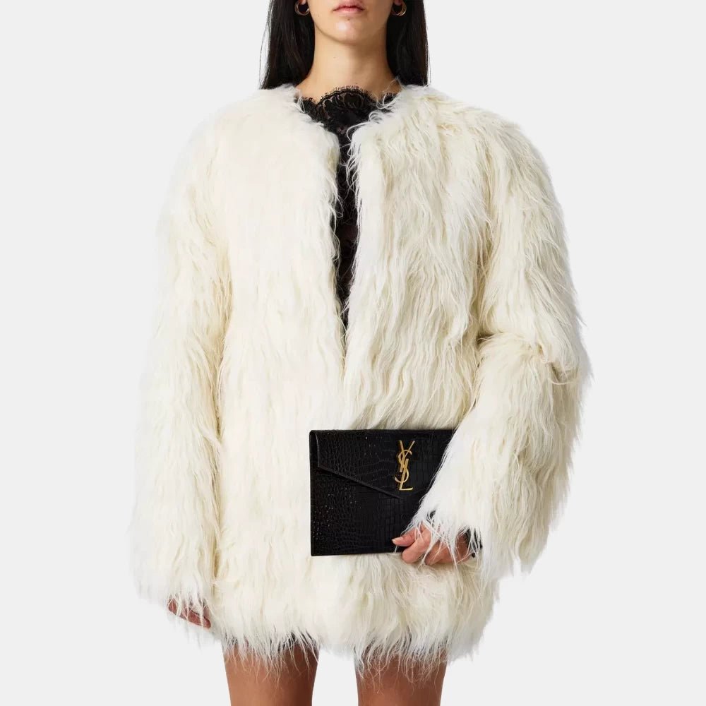 Saint Laurent Uptown Croc - Embossed Clutch (Black/Gold) - DIVA ONLINE STORE