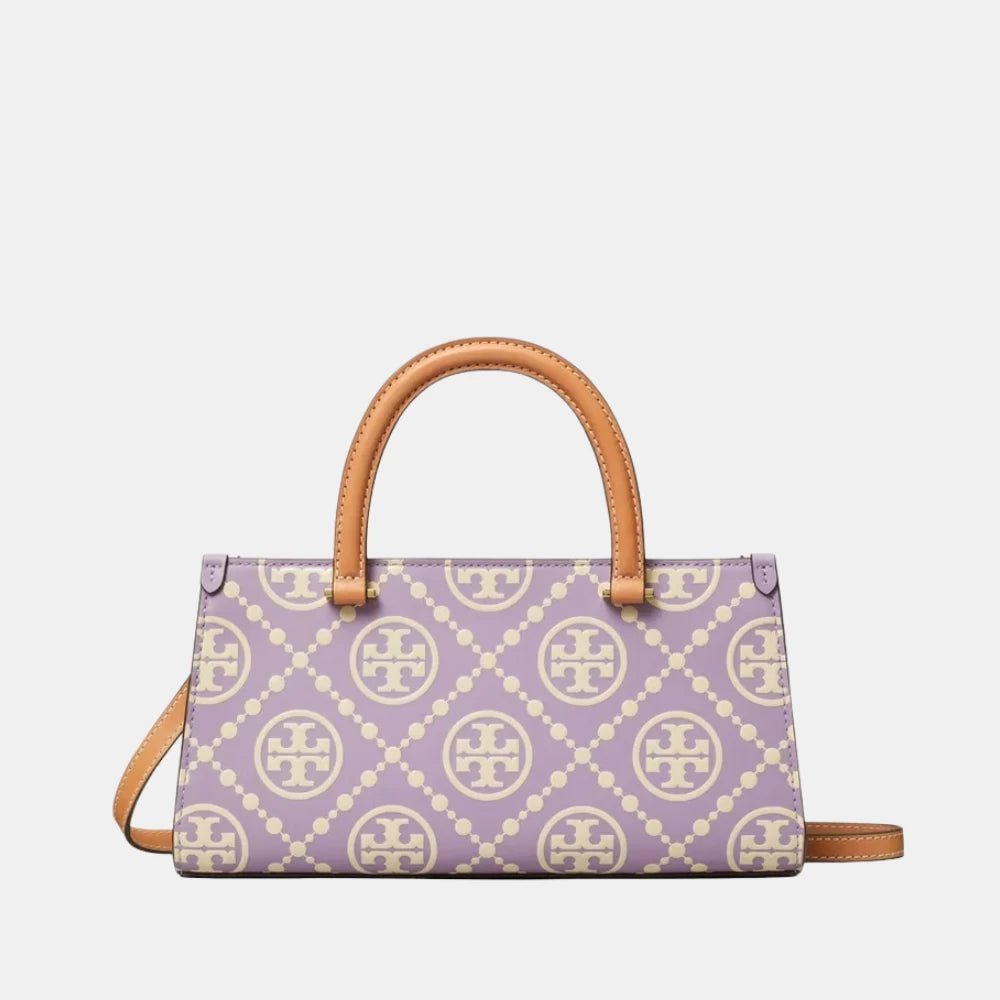 Tory Burch T Monogram Embossed Small Rectangular Tote (Lilac) - DIVA ONLINE STORE