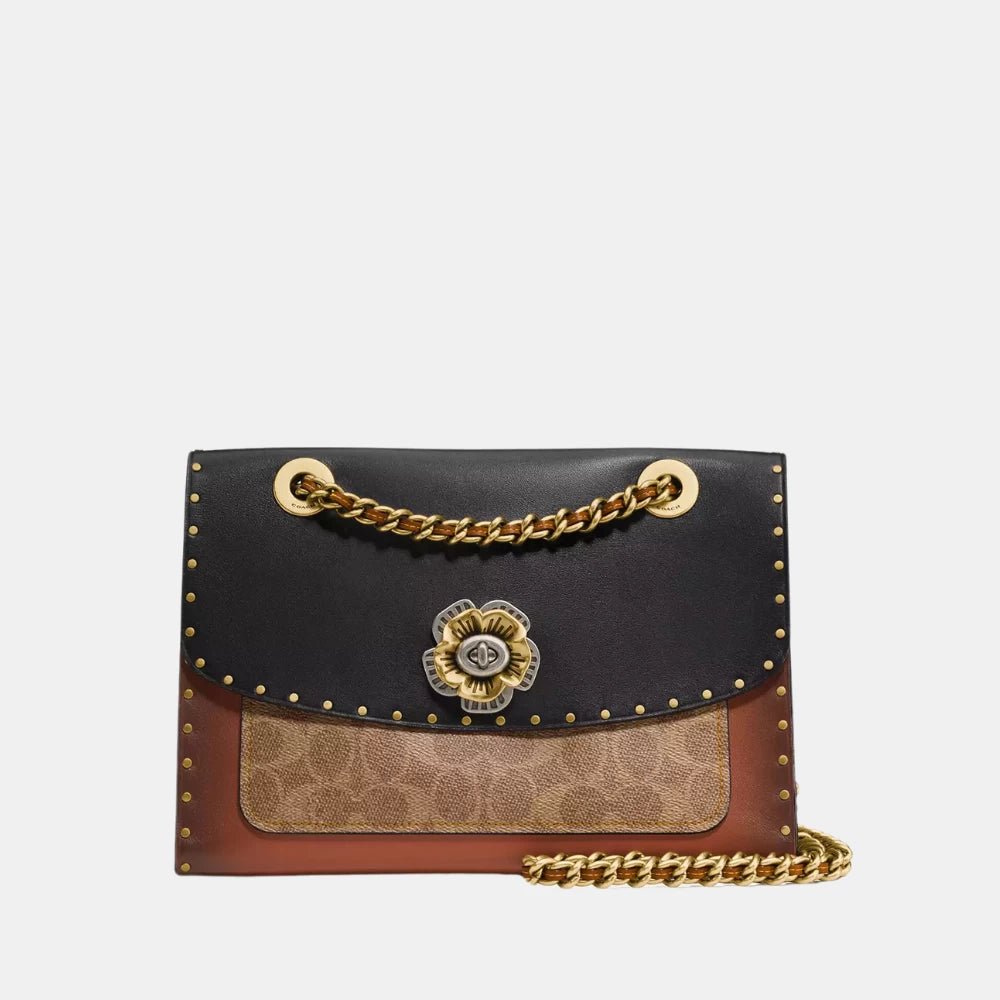 Coach Parker With Border Rivets And Snakeskin Detail - DIVA ONLINE STORE