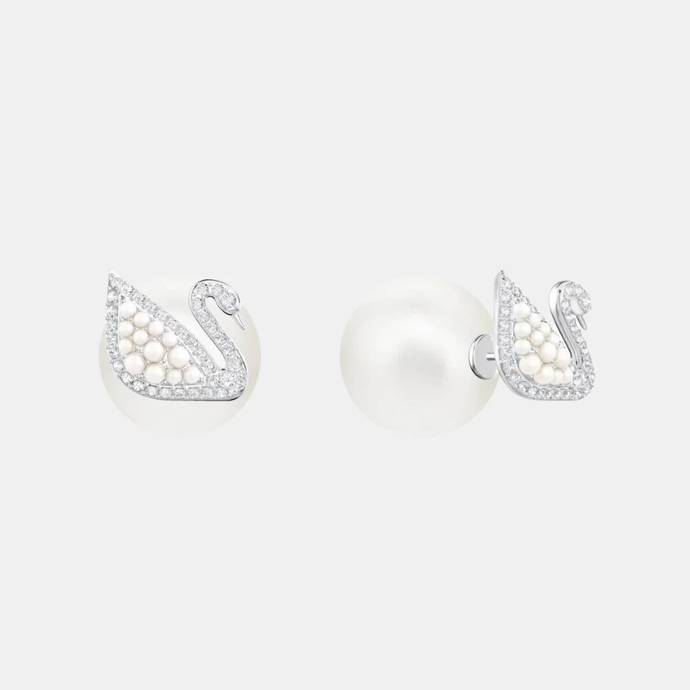 Swarovski Rhodium Iconic Swan Earrings - DIVA ONLINE STORE