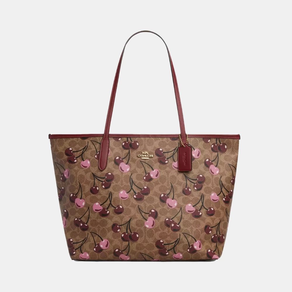 Coach City Tote In Signature Canvas With Cherry Print - DIVA ONLINE STORE
