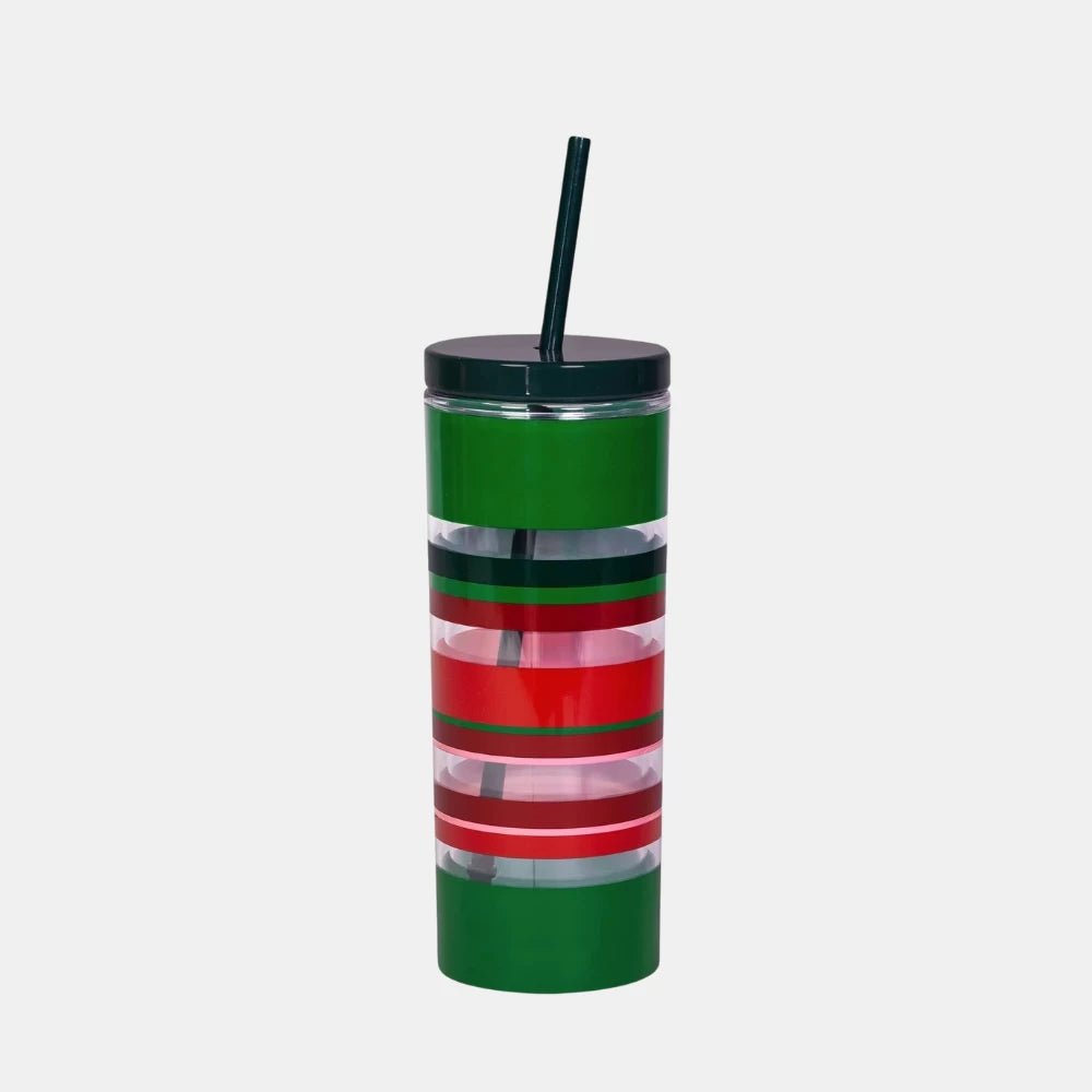 Kate Spade Acrylic Tumbler (Christmas Stripe) - DIVA ONLINE STORE
