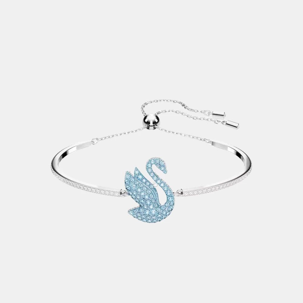 Swarovski Blue Rhodium Swan Bracelet - DIVA ONLINE STORE