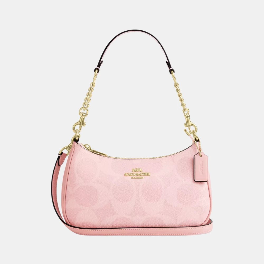 Coach Teri Shoulder Bag In Signature Canvas (Powder Pink) - DIVA ONLINE STORE