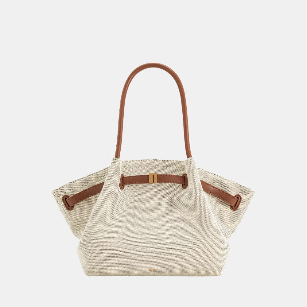 JW Pei Hana Medium Tote Bag (Brown Canvas) - DIVA ONLINE STORE