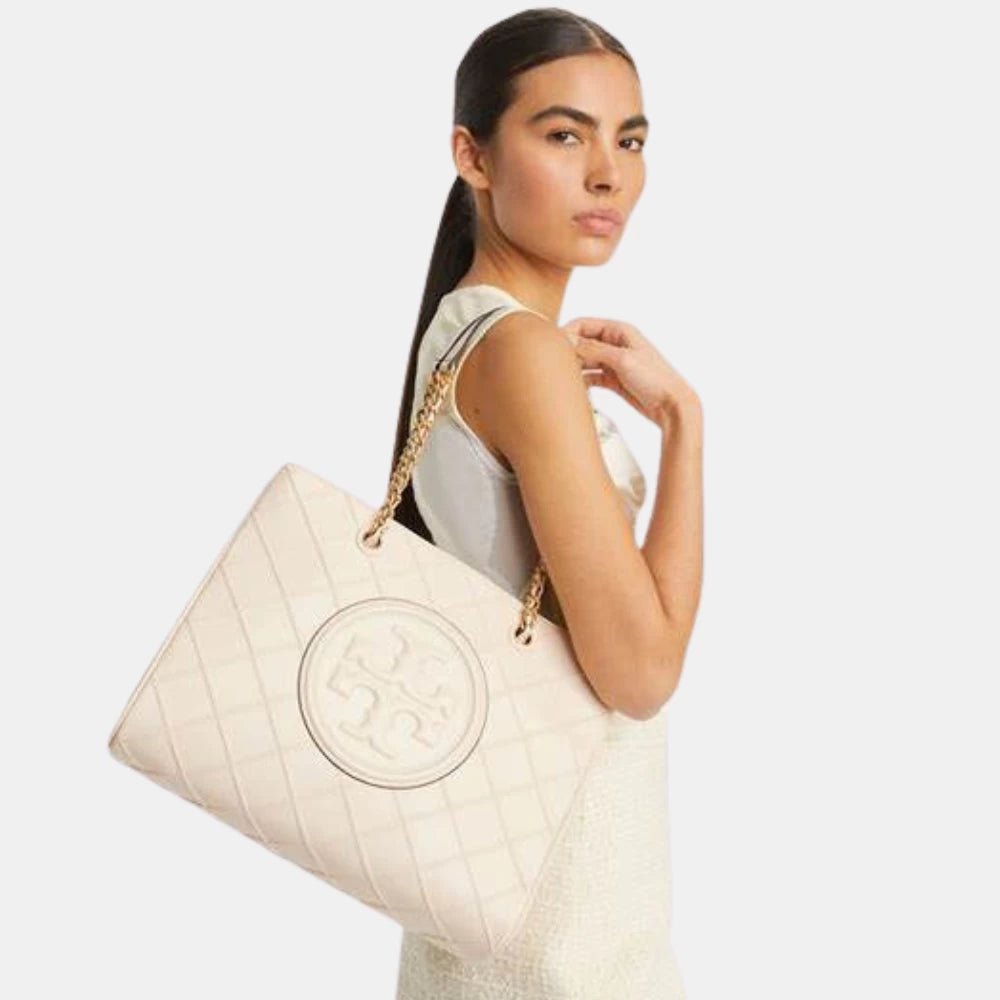Tory Burch Fleming Soft Chain Tote (New Cream) - DIVA ONLINE STORE