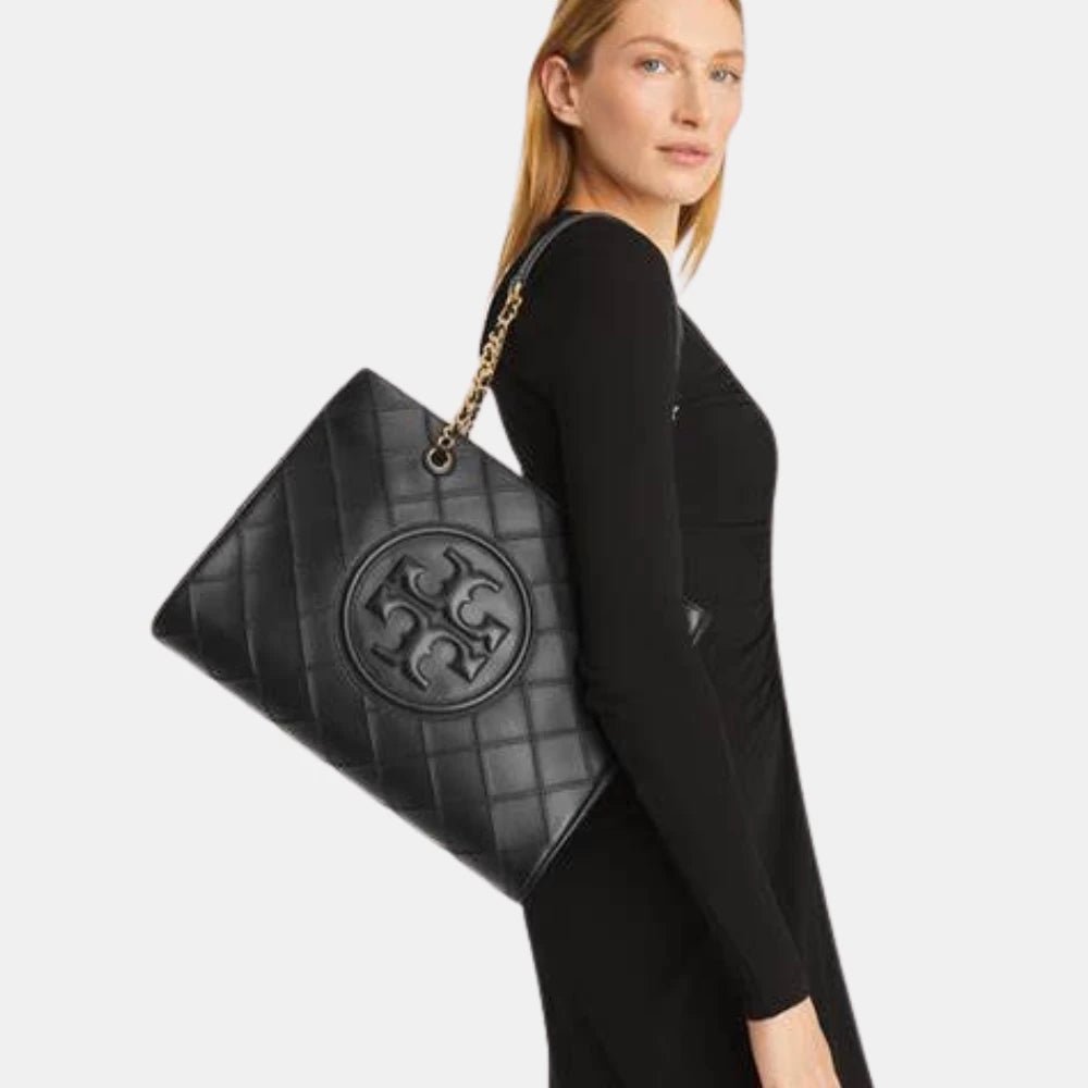 Tory Burch Fleming Soft Chain Tote (Black) - DIVA ONLINE STORE