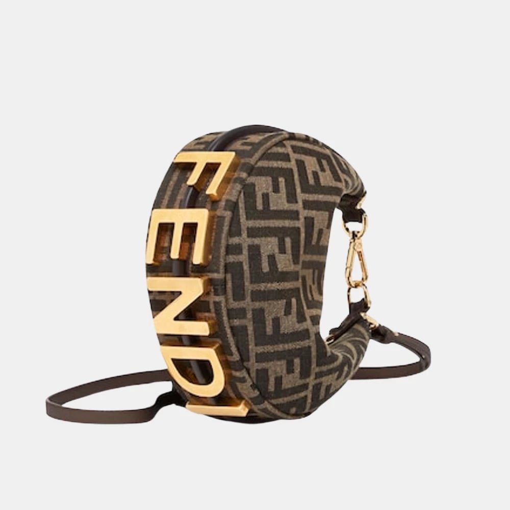 Fendi Fendigraphy Mini Bag in Brown FF Jacquard Fabric - DIVA ONLINE STORE
