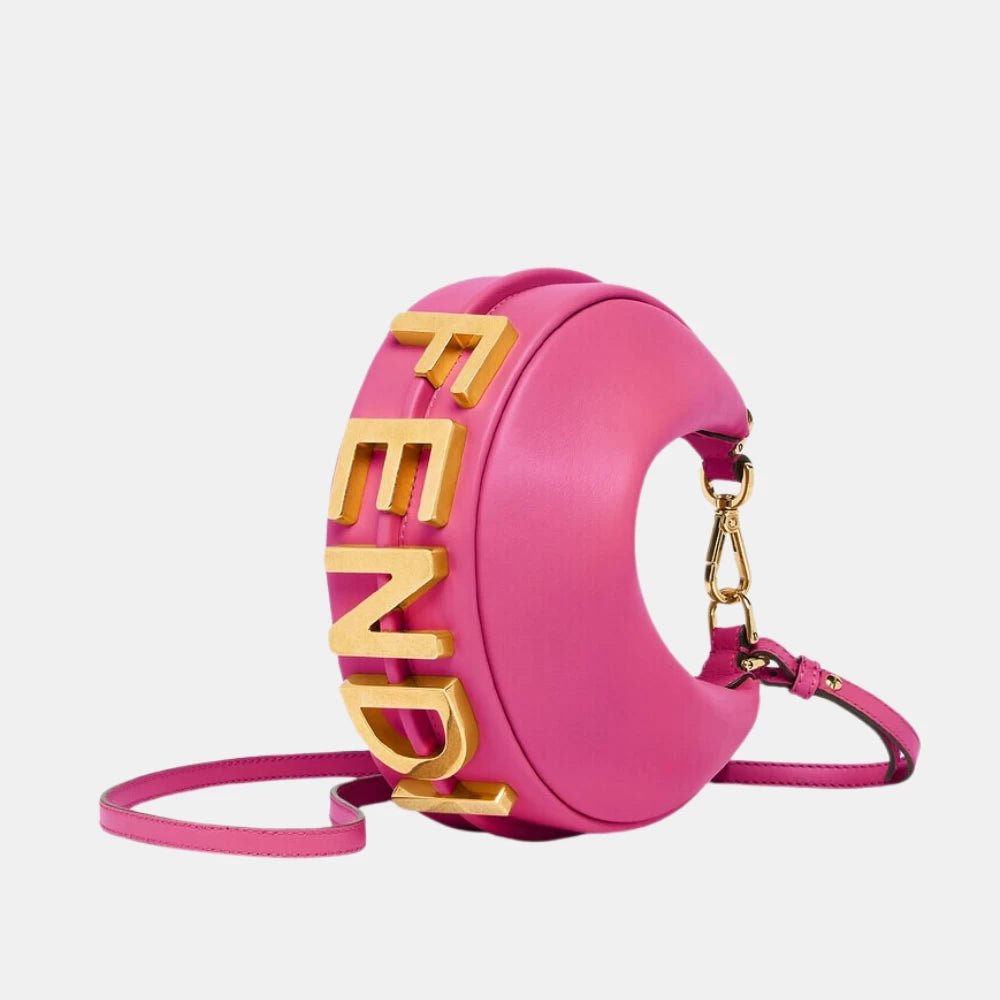 Fendi Fendigraphy Mini Bag in Leather (Fuchsia) - DIVA ONLINE STORE