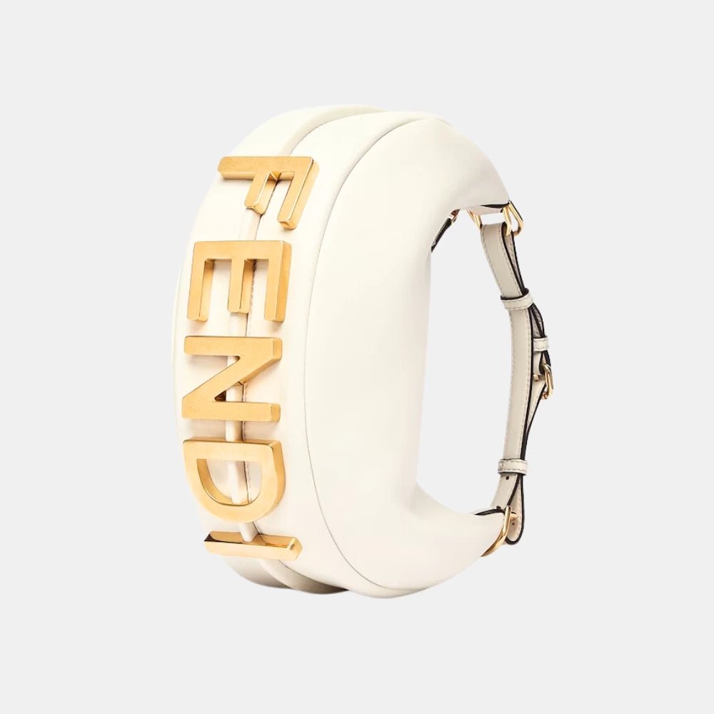 Fendi Fendigraphy Mini Bag in Leather (White) - DIVA ONLINE STORE