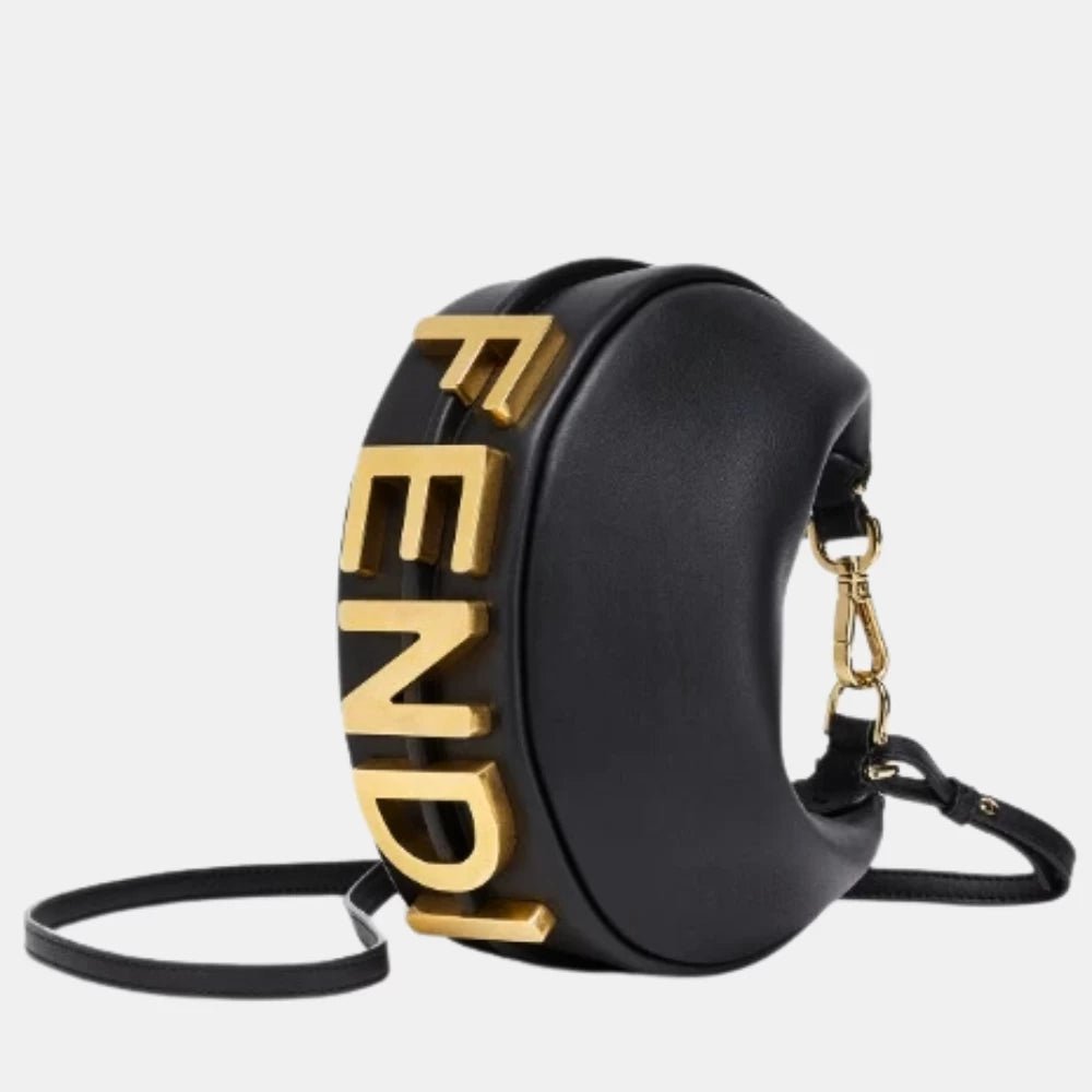 Fendi Fendigraphy Mini Bag in Leather (Black) - DIVA ONLINE STORE