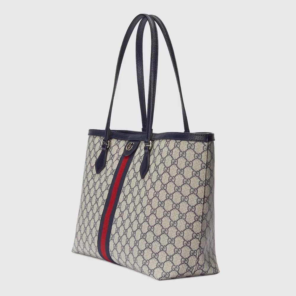 Gucci Ophidia Medium Tote Bag (Blue/Beige) - DIVA ONLINE STORE
