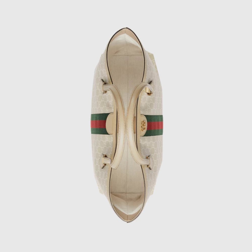 Gucci Ophidia Medium Tote Bag In GG Supreme Canvas (Beige/White) - DIVA ONLINE STORE