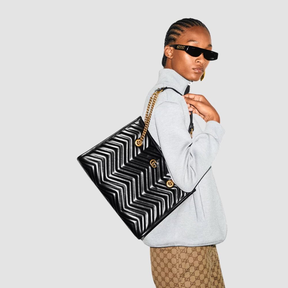 Gucci GG Marmont Medium Tote Bag (Black) - DIVA ONLINE STORE