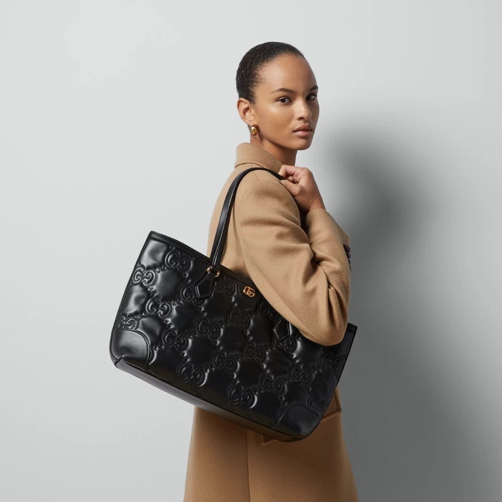 Gucci Medium Matelassé Leather Tote Bag (Black) - DIVA ONLINE STORE
