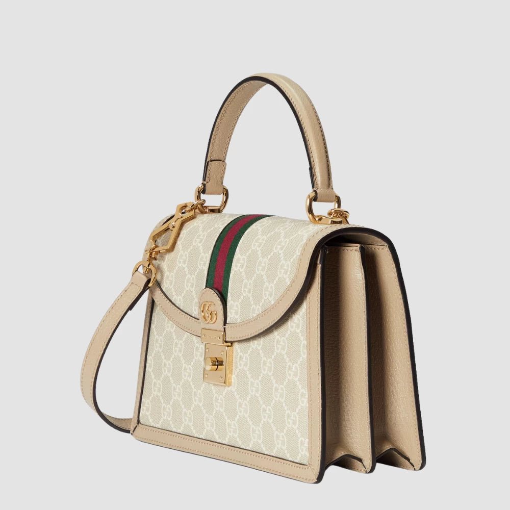 Gucci Ophidia Small Top Handle Bag (Beige/White) - DIVA ONLINE STORE
