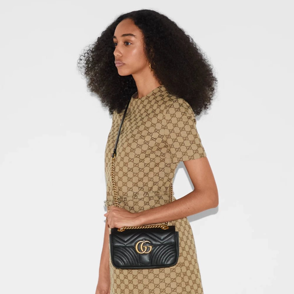 Gucci GG Marmont Mini Shoulder Bag (Black) - DIVA ONLINE STORE