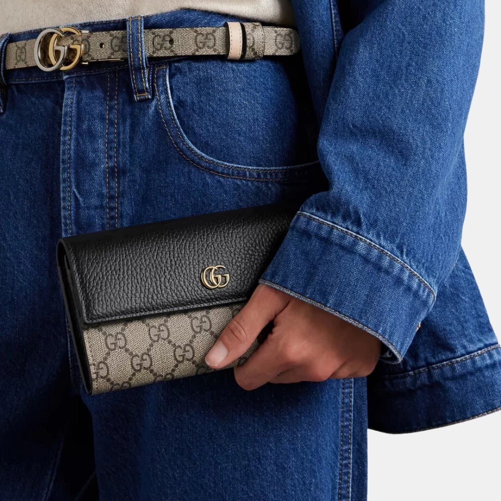 Gucci GG Marmont Bi - Colour Chain Wallet (Black) - DIVA ONLINE STORE