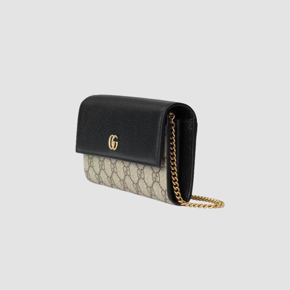 Gucci GG Marmont Bi - Colour Chain Wallet (Black) - DIVA ONLINE STORE