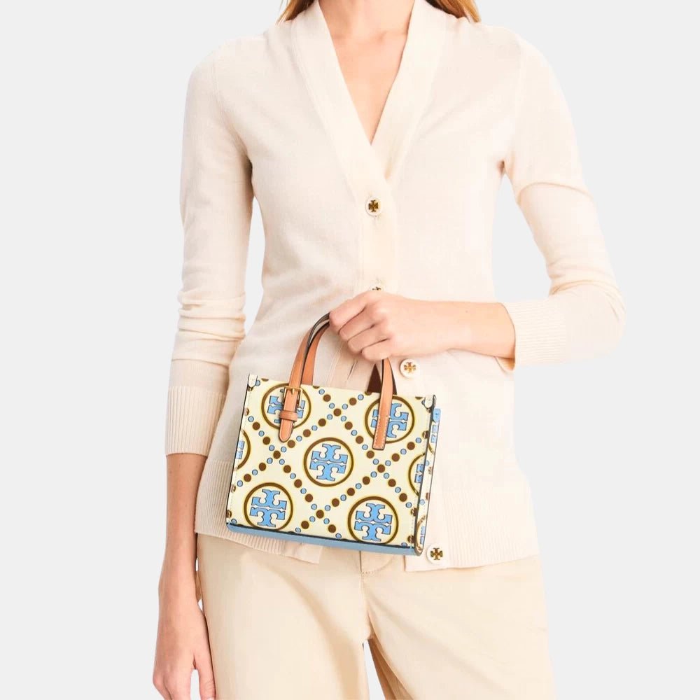 Tory Burch Mini T Monogram Contrast Embossed Square Tote - DIVA ONLINE STORE