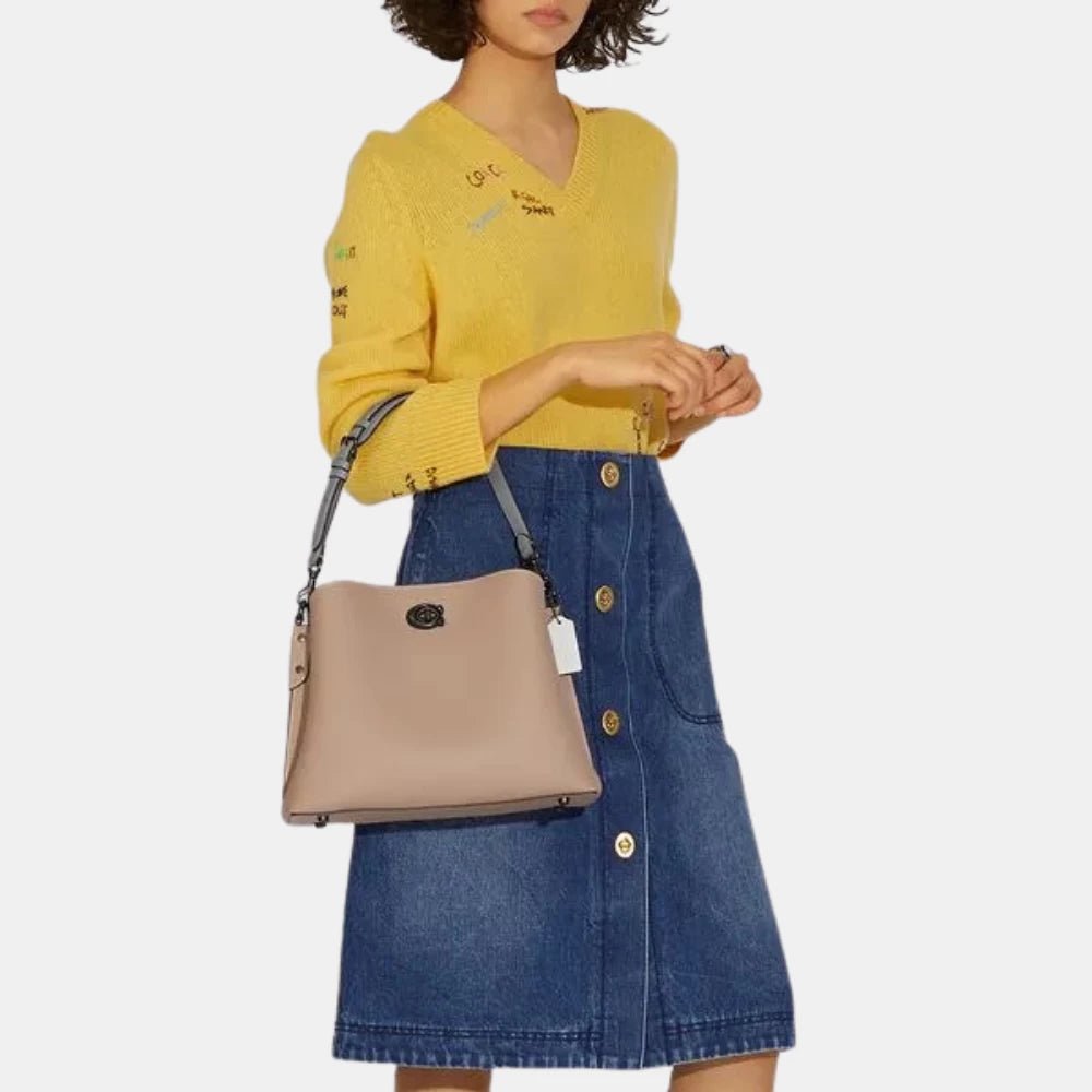 Coach Willow Shoulder Bag In Colorblock (Taupe Multi) - DIVA ONLINE STORE
