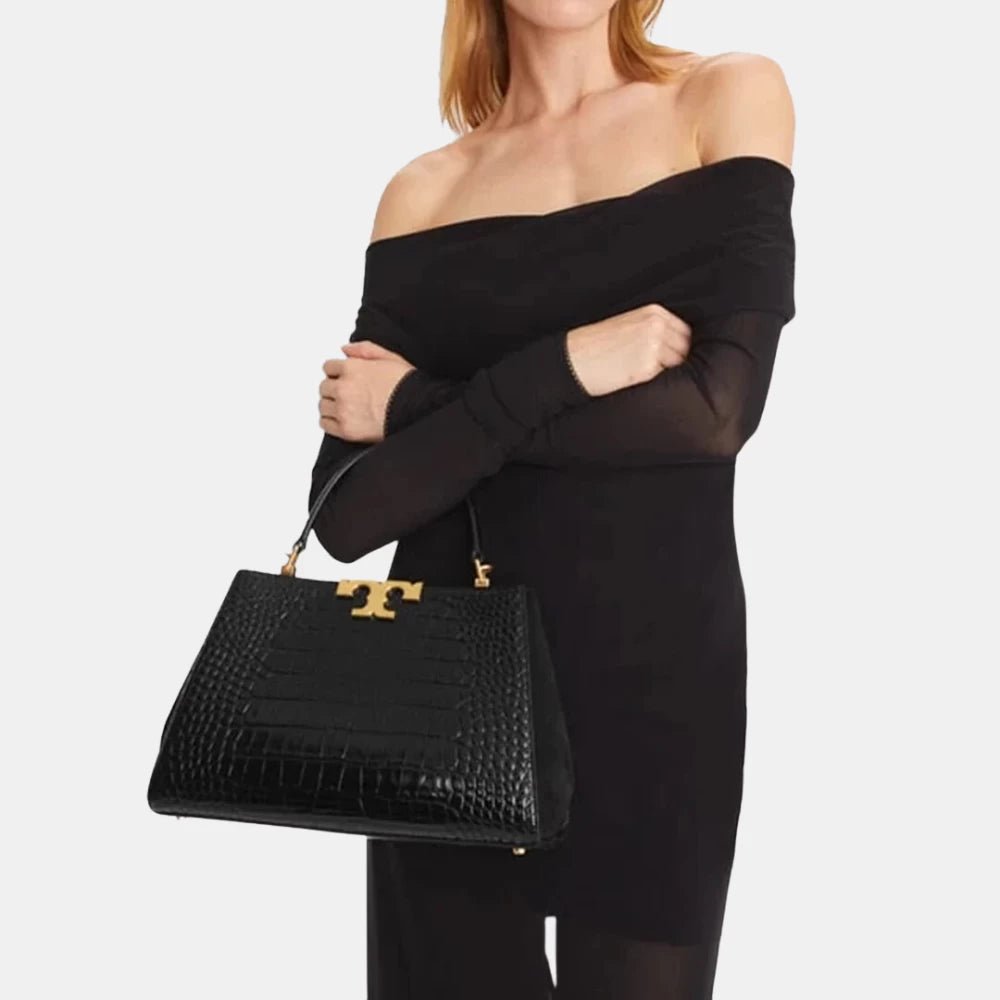 Tory Burch Croc Embossed Eleanor Satchel Bag - DIVA ONLINE STORE