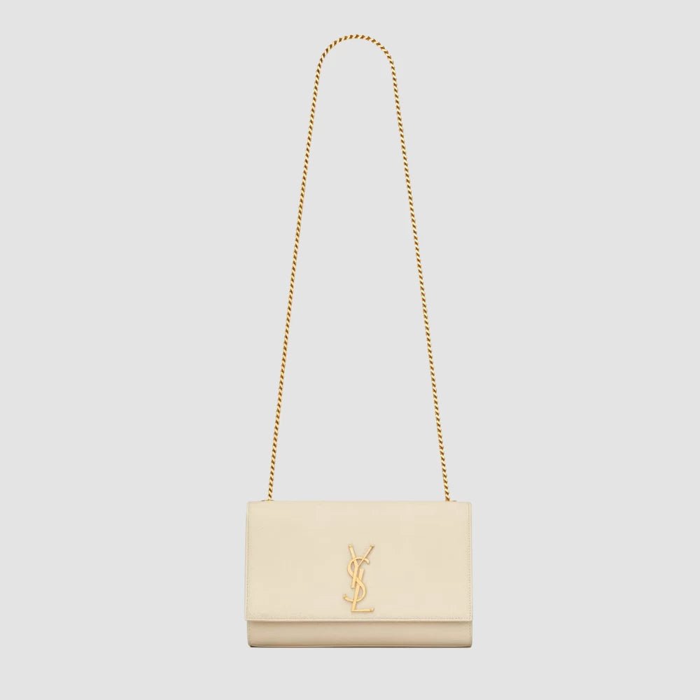 Saint Laurent Kate Medium In Grain De Poudre Embossed Leather (Blanc Vintage) - DIVA ONLINE STORE