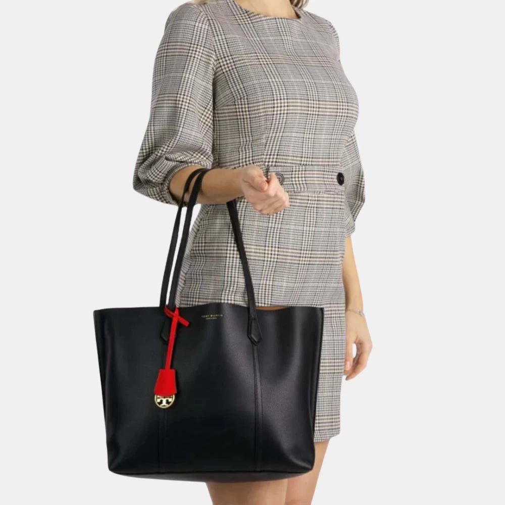 Tory Burch Perry Triple - Compartment Tote Bag (Black) - DIVA ONLINE STORE