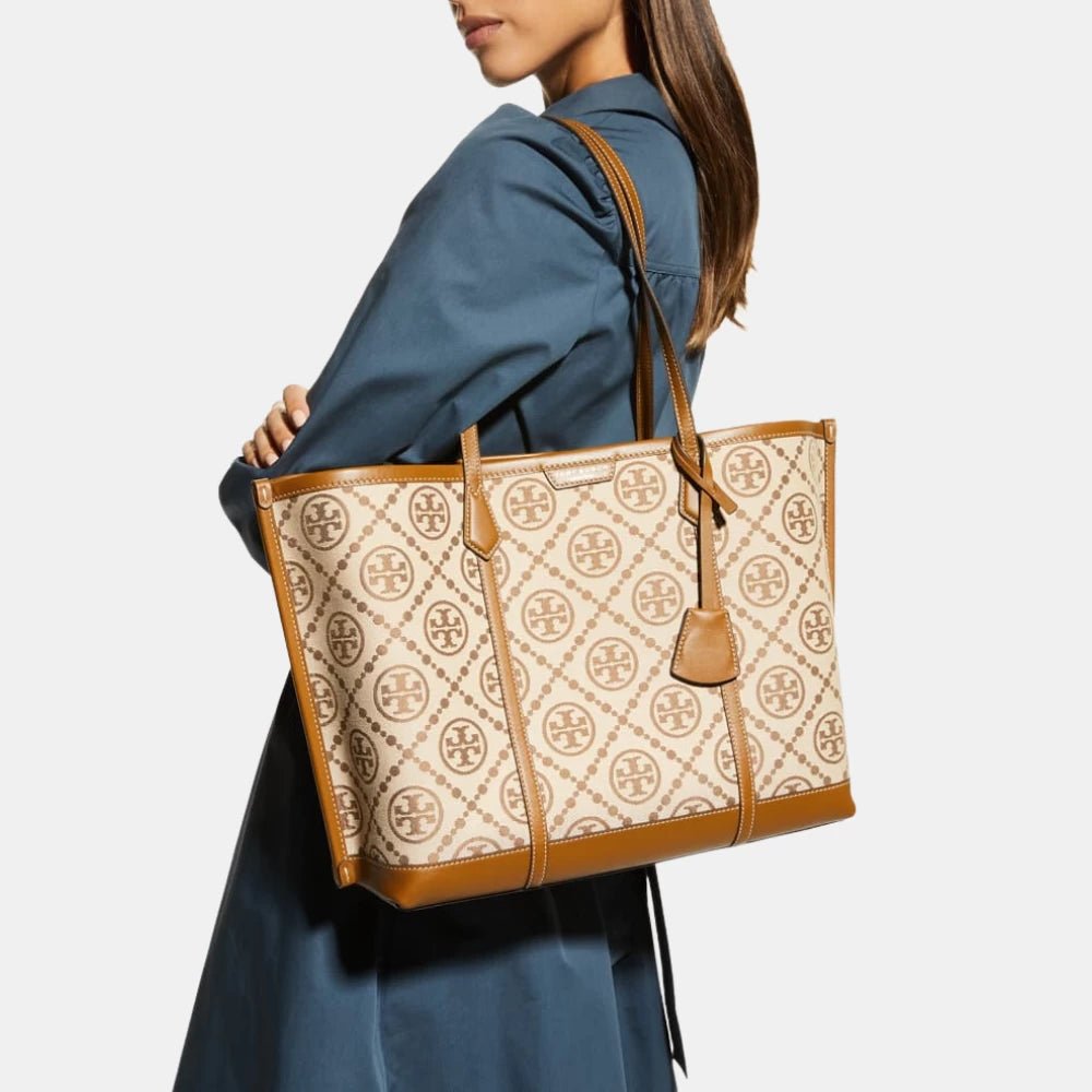 Tory Burch Perry T Monogram Triple - Compartment Tote Bag - DIVA ONLINE STORE