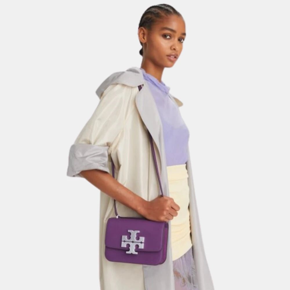 Tory Burch Small Eleanor Pebbled Bag (Purple) - DIVA ONLINE STORE