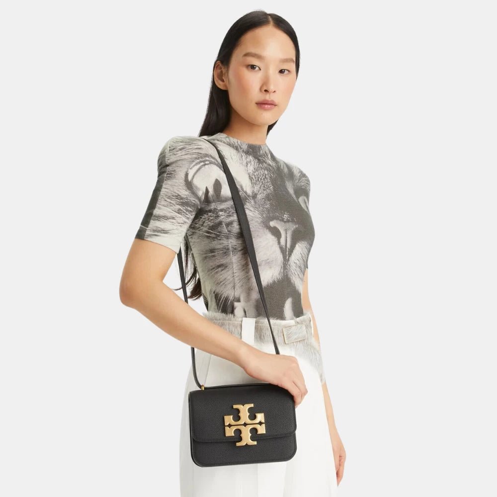 Tory Burch Small Eleanor Pebbled Bag (Black) - DIVA ONLINE STORE