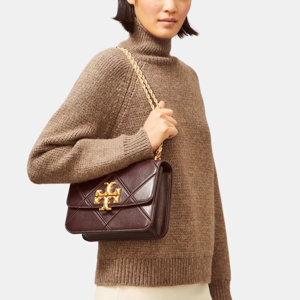 Tory Burch Diamond Quilted Eleanor Shoulder Bag (Burgundy) - DIVA ONLINE STORE