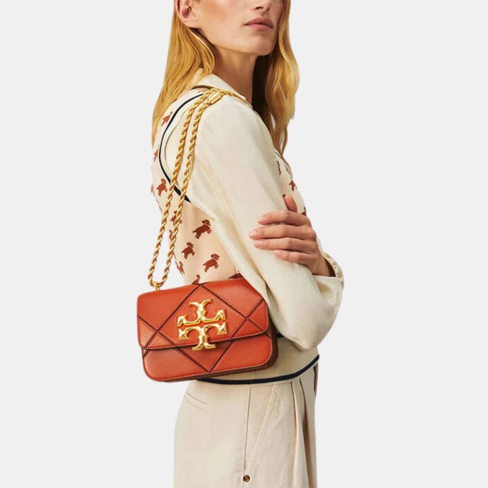Tory Burch Small Eleanor Diamond Quilt Bag (Roasted Habanero) - DIVA ONLINE STORE