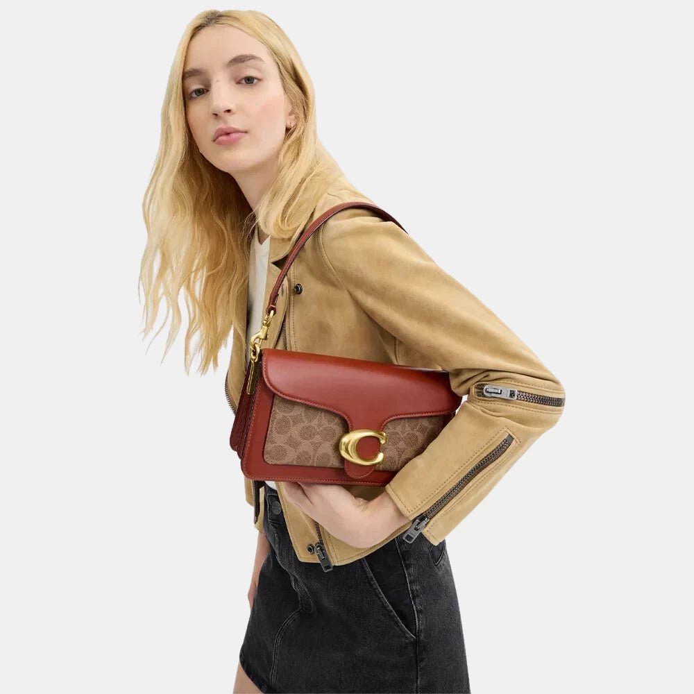Coach Tabby Shoulder Bag In Signature Canvas (Tan/Rust) - DIVA ONLINE STORE