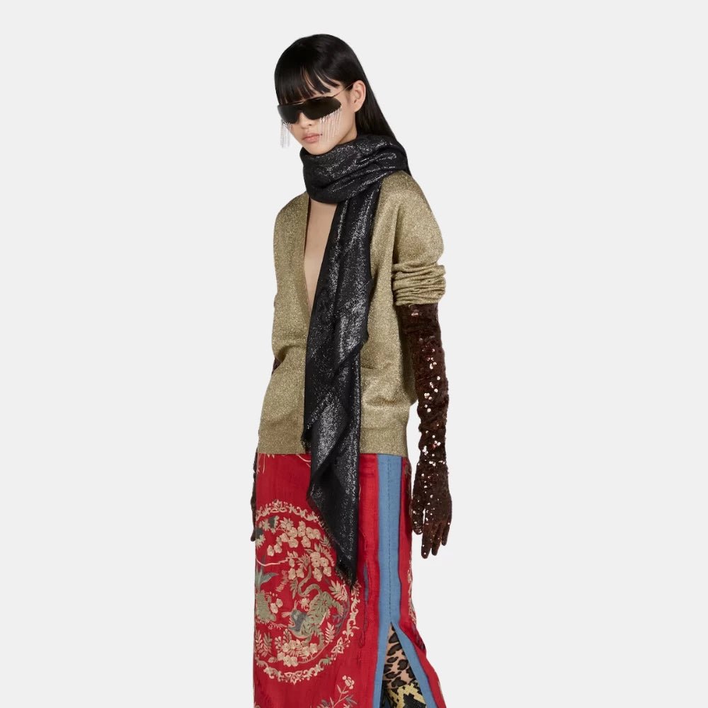Gucci GG Lamé Jacquard Shawl - DIVA ONLINE STORE