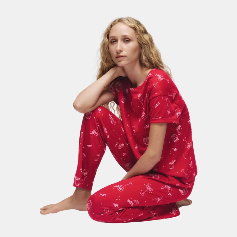 Marks and Spencer Pure Cotton Printed Cropped Pyjama Set - DIVA ONLINE STORE