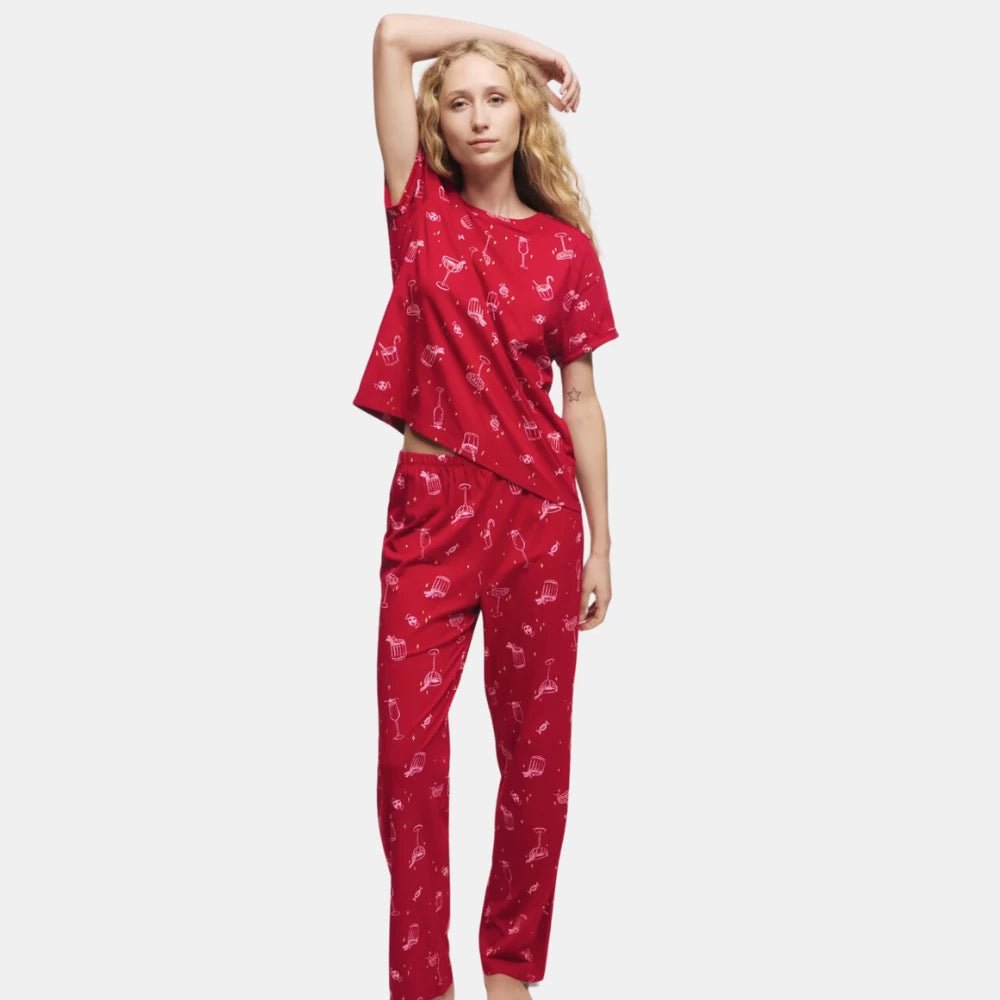 Marks and Spencer Pure Cotton Printed Cropped Pyjama Set - DIVA ONLINE STORE