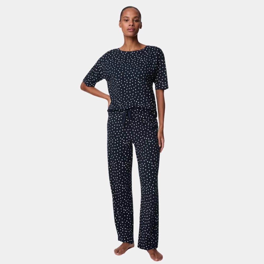 Marks and Spencer Cotton Modal Polka Dot Pyjama Set - DIVA ONLINE STORE