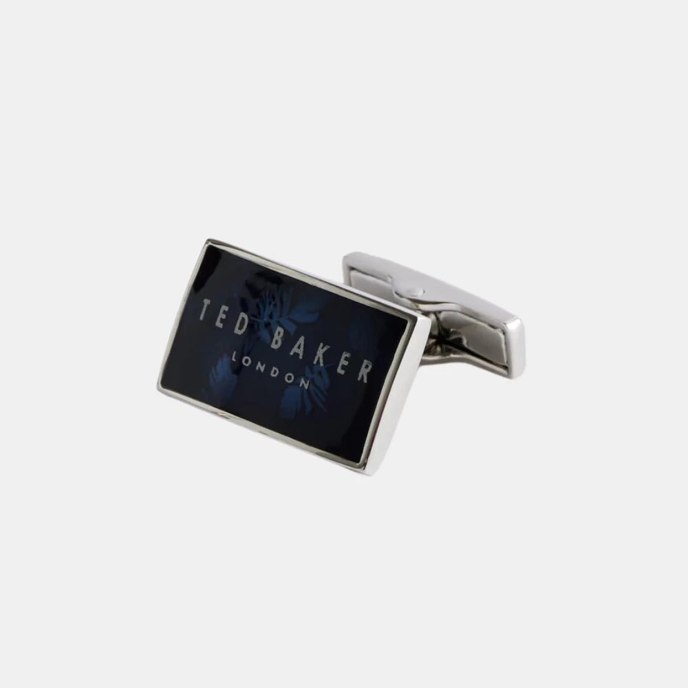 Ted Baker Leroy Enamel Branded Cufflinks (Silver) - DIVA ONLINE STORE