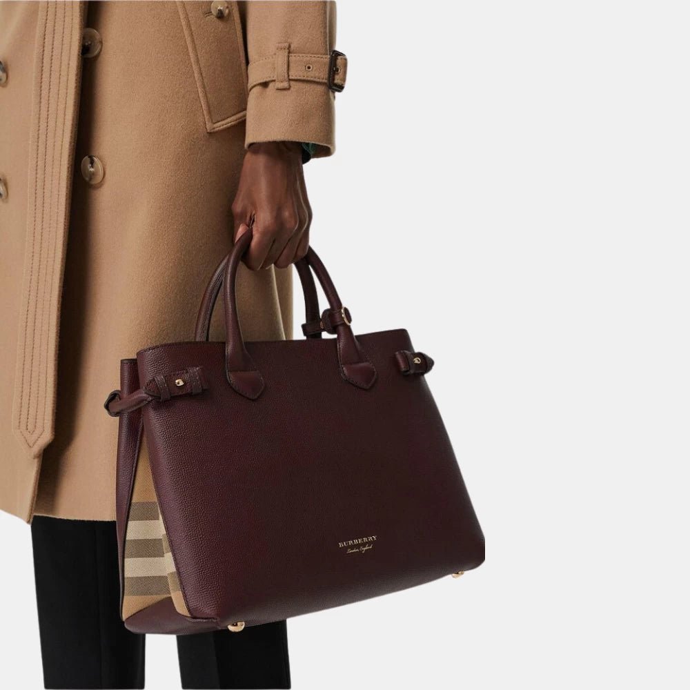 Burberry Medium Banner Tote Bag (Maroon) - DIVA ONLINE STORE