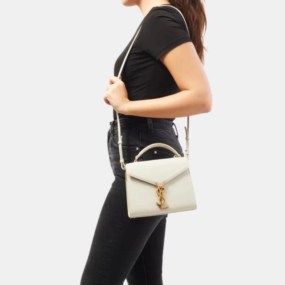 Saint Laurent Cassandra Mini Top Handle Bag (White) - DIVA ONLINE STORE