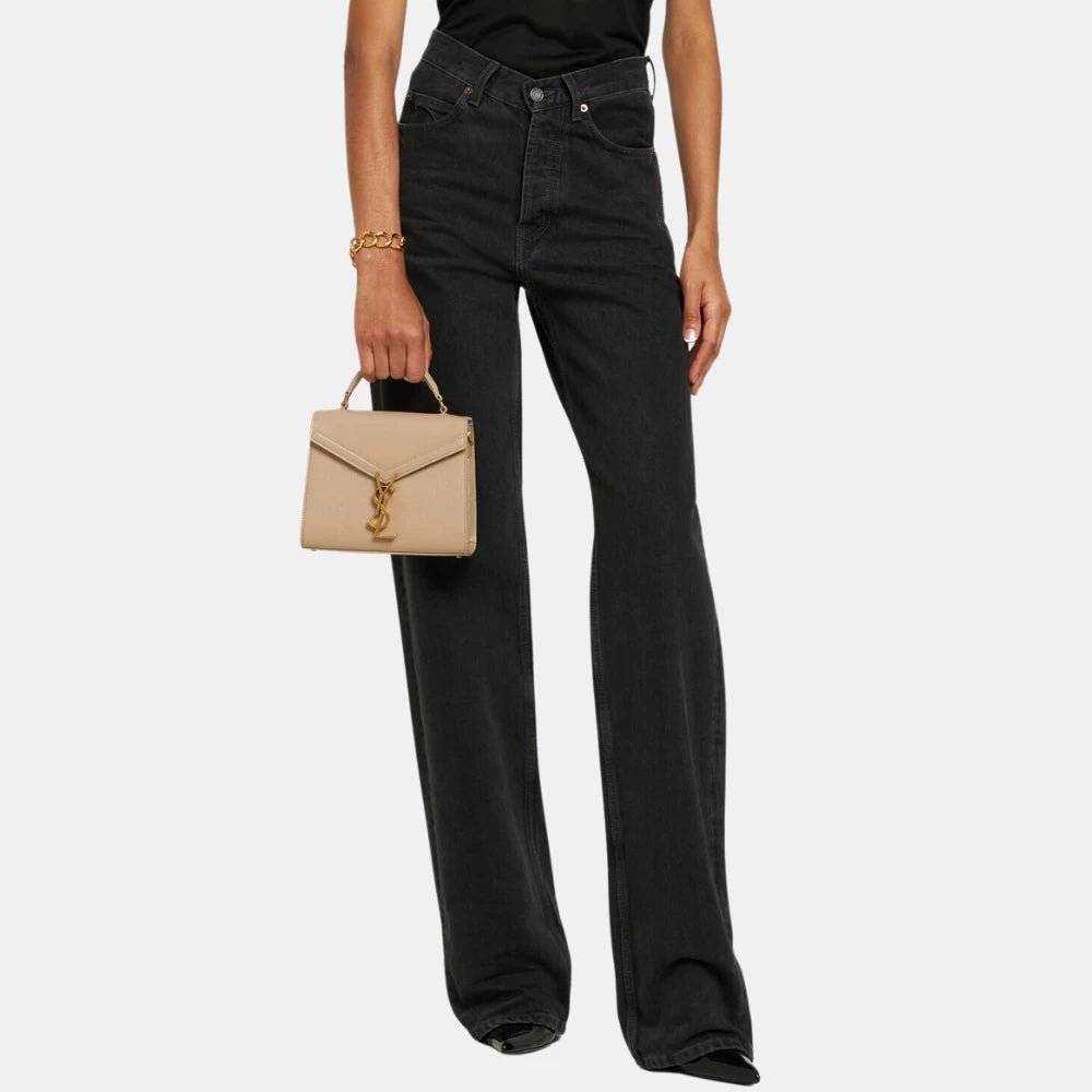 Saint Laurent Cassandra Mini Top Handle Bag (Beige) - DIVA ONLINE STORE