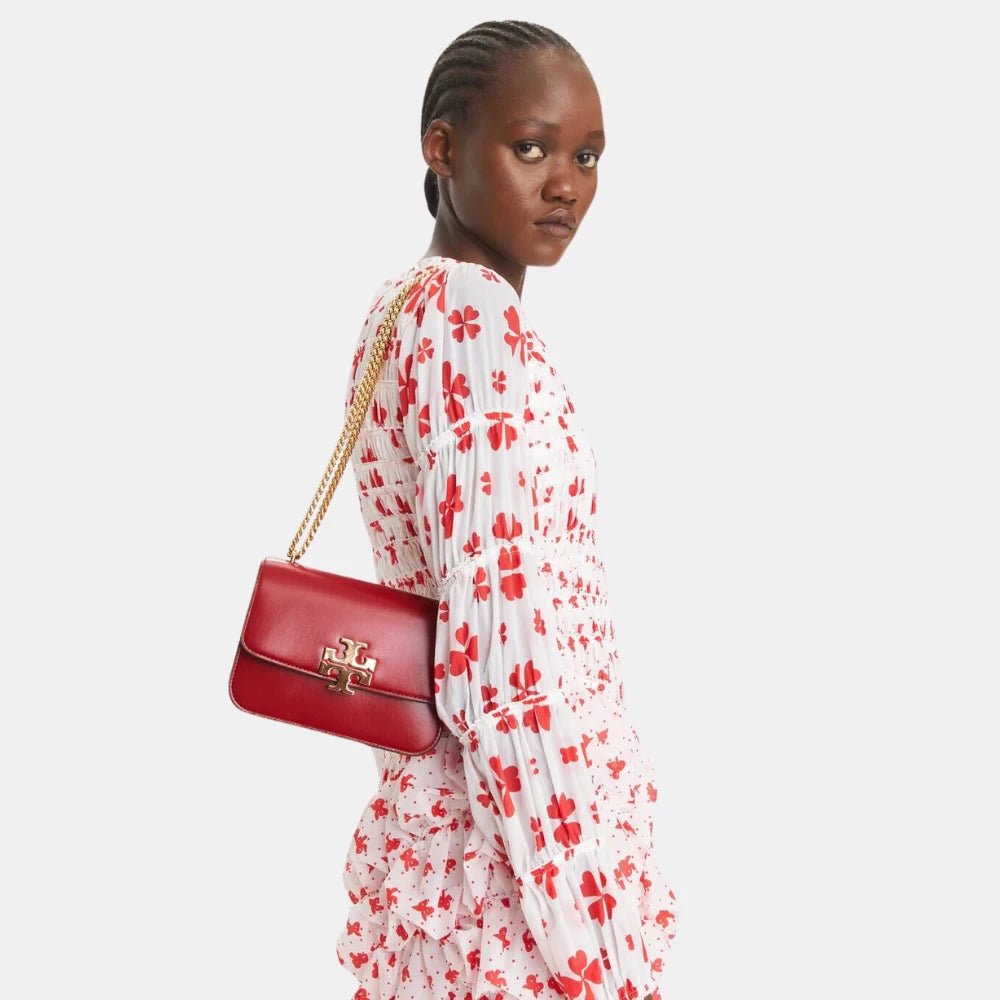 Tory Burch Small Eleanor Convertible Shoulder Bag (Ruby) - DIVA ONLINE STORE