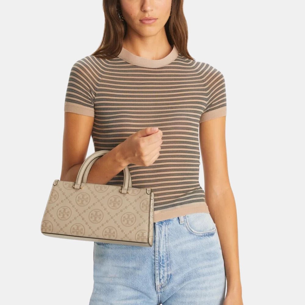 Tory Burch T Monogram Embossed Small Rectangular Tote Bag - DIVA ONLINE STORE