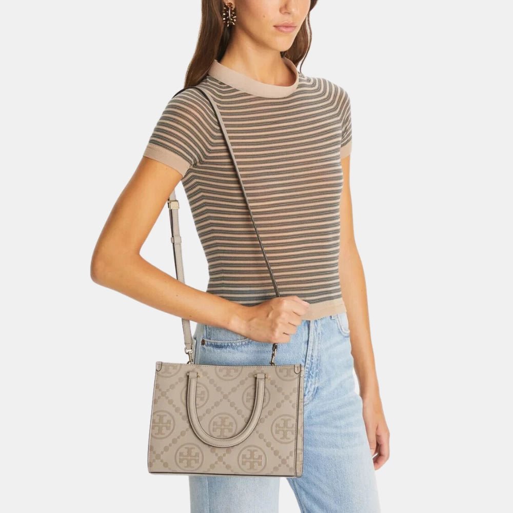 Tory Burch T Monogram Top - Handle Embossed Tote Bag - DIVA ONLINE STORE