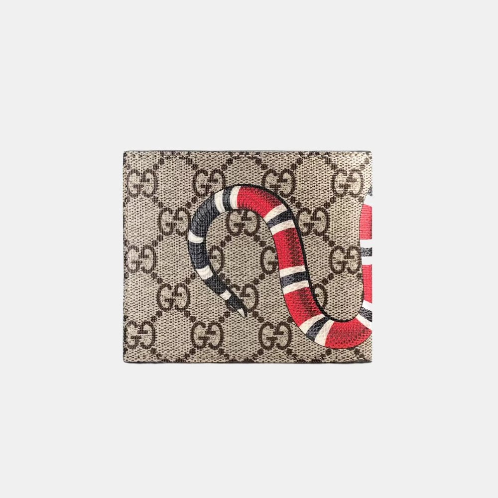 Gucci Kingsnake Print Bi - Fold Wallet in Beige - DIVA ONLINE STORE