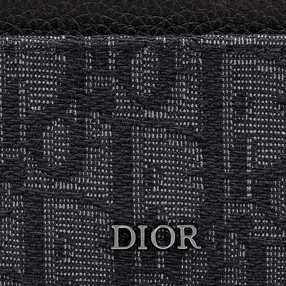 Dior Card Holder in Black Oblique Jacquard and Calfskin - DIVA ONLINE STORE