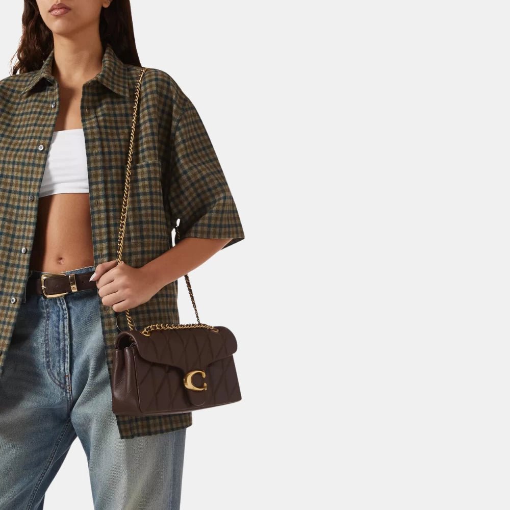 Coach Quilted Tabby Shoulder Bag (Brown) - DIVA ONLINE STORE